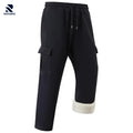 Rovarix women's black fleece-lined cargo sweatpants sherpa interior cargo pockets