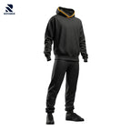 Rovarix black tracksuit set with gold hood lining premium fleece hoodie and matching jogger pants