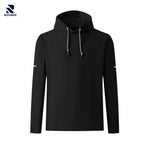 Rovarix men's black hoodie sweatshirt pullover fleece drawstring hood 