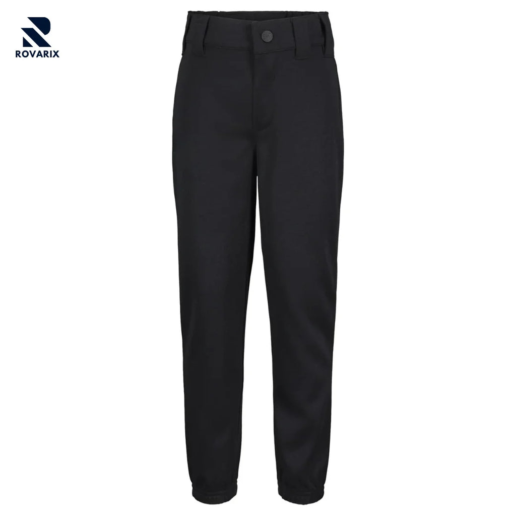Rovarix men's black jogger pants tapered-leg cotton twill stretch ribbed ankle cuffs loungewear 