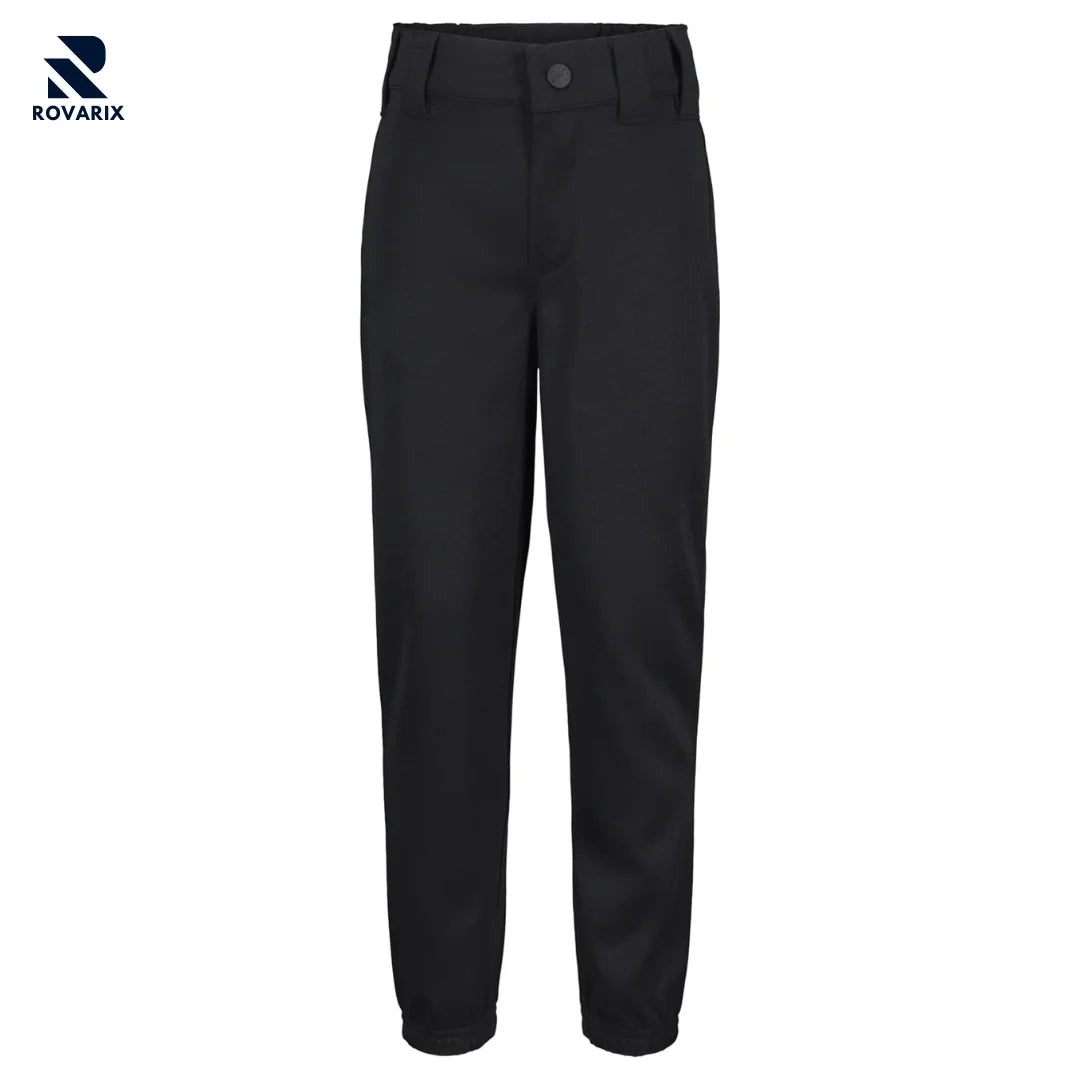 Rovarix men's black jogger pants tapered-leg cotton twill stretch ribbed ankle cuffs loungewear 