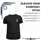 Rovarix black t-shirt Front view showing clean minimal design