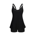 Rovarix women's black tankini bathing suit flared top double shoulder straps swim shorts