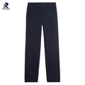 Rovarix men's navy blue chino pants straight-leg cotton twill stretch flat-front slant pockets