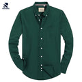 Rovarix men's forest green Oxford shirt long sleeve button-down collar white buttons