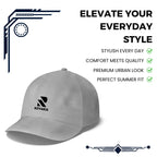 Rovarix gray cap side profile showing curved brim and structured design