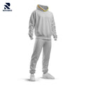 Rovarix gray fleece tracksuit set with yellow hood lining hoodie and matching jogger pants