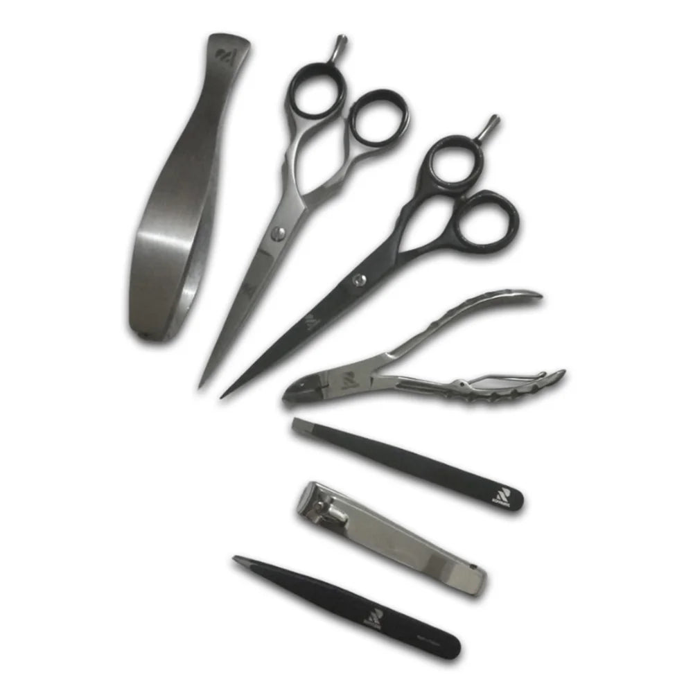 Rovarix Set of grooming tools including scissors, pliers, and nail clippers on a white background