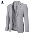 Rovarix men's light gray slim-fit blazer notched lapel two-button poly blend stretch sport coat