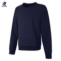 Rovarix men's navy blue crewneck sweatshirt premium fleece loungewear ribbed collar
