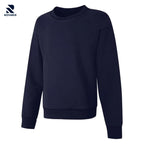 Rovarix men's navy blue crewneck sweatshirt premium fleece loungewear ribbed collar