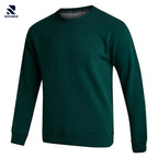Rovarix men's forest green crewneck sweatshirt premium fleece loungewear ribbed collar