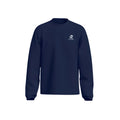 Rovarix navy blue crewneck sweatshirt front view with white logo on chest