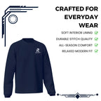 Rovarix navy sweatshirt Front view showing clean minimal design