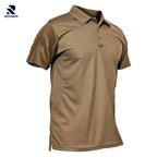 Rovarix men's olive green performance polo shirt short sleeve chest pocket