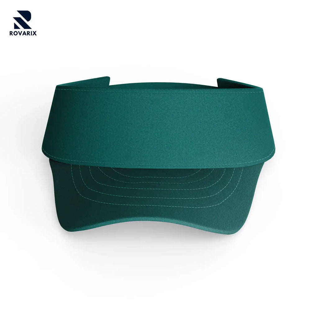 Top view of a professional teal athletic performance visor on a white background.
