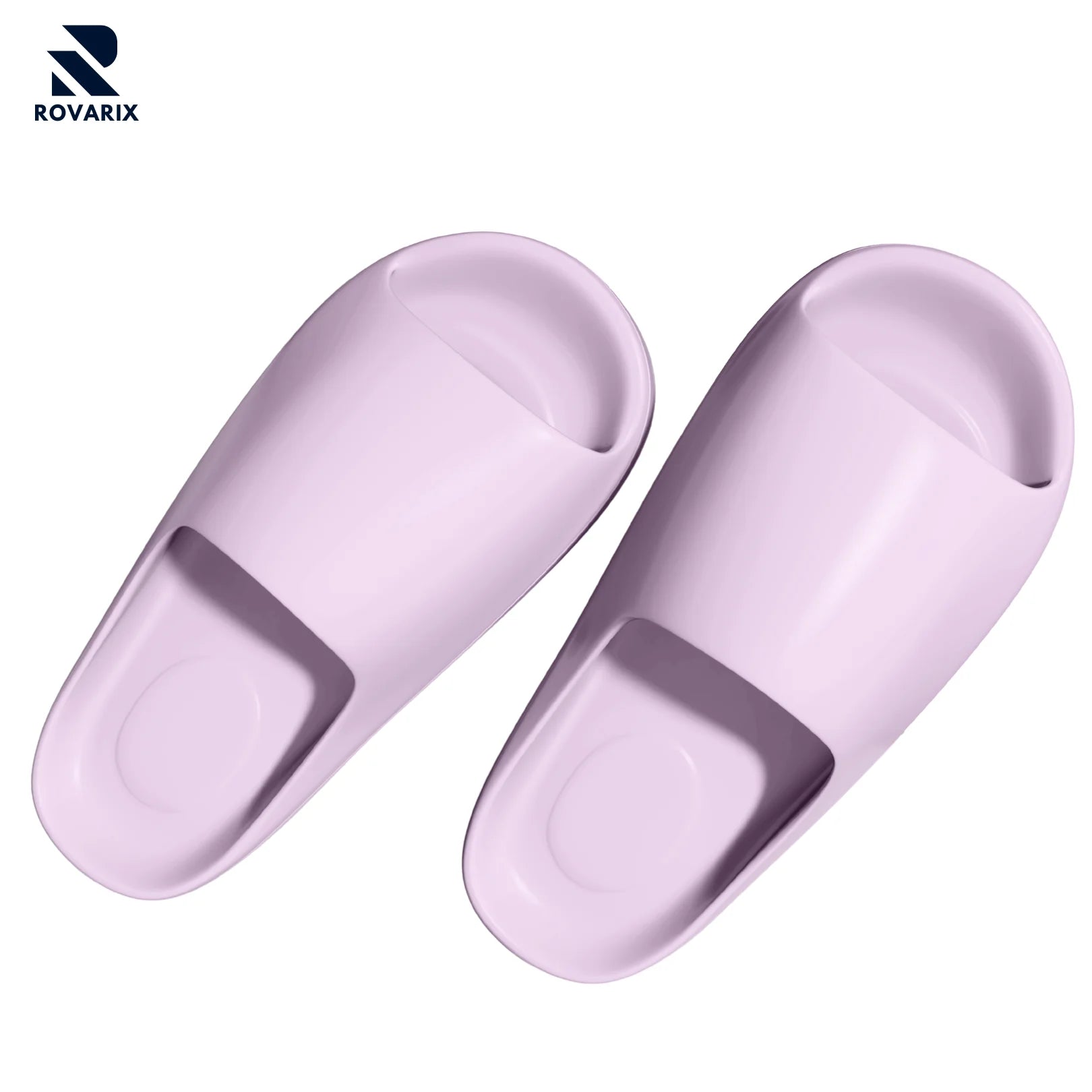 Rovarix lavender purple cloud slides with extra-thick cushioned sole top view