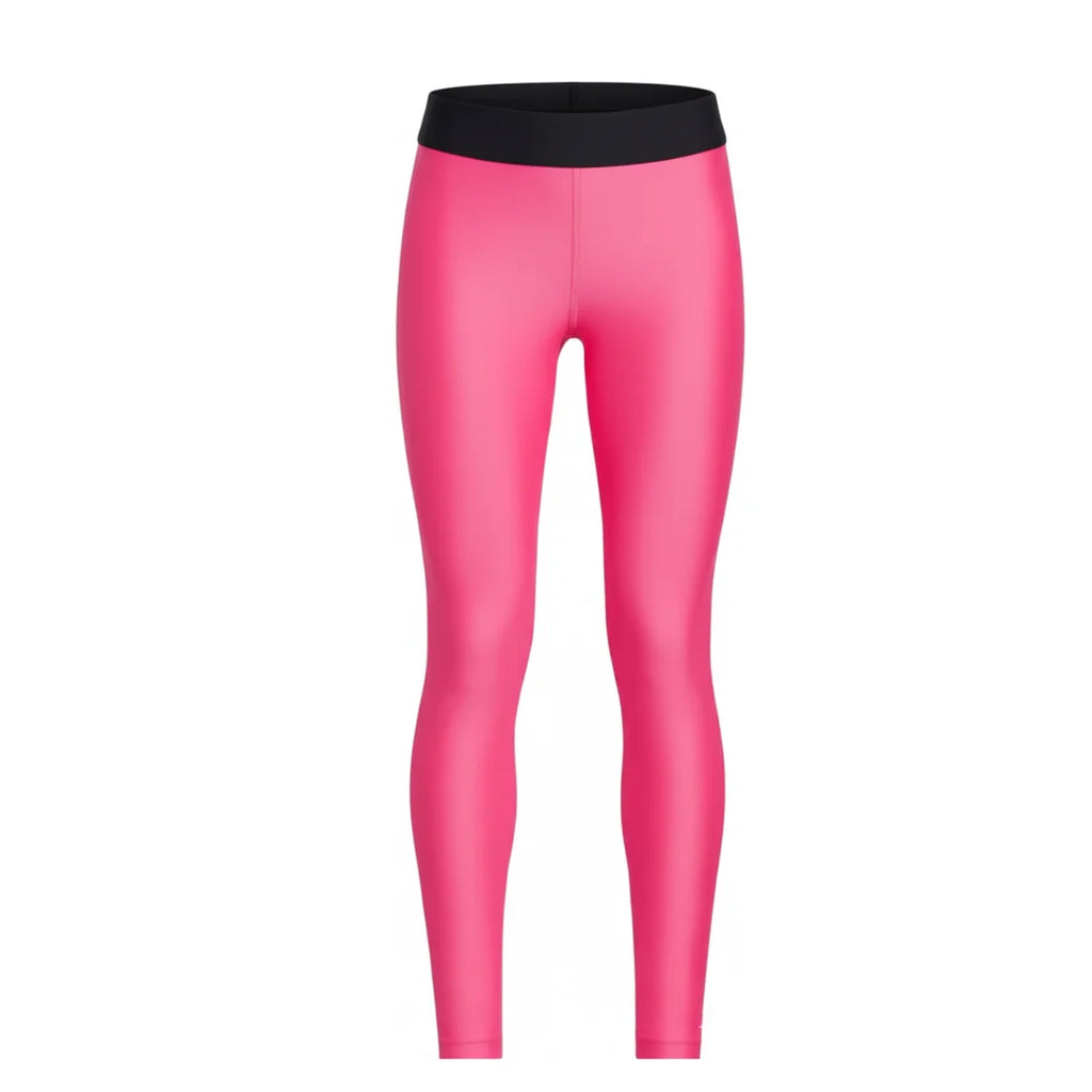 Rovarix women's pink athletic leggings high-waisted black waistband compression moisture