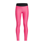 Rovarix women's pink athletic leggings high-waisted black waistband compression moisture