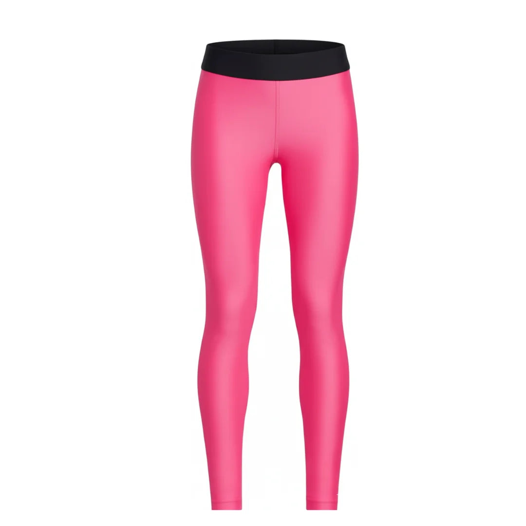 Rovarix women's pink athletic leggings high-waisted black waistband compression moisture