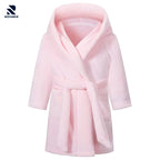 Pink robe with a belt on a white background, featuring the Rovarix brand.