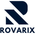 Rovarix logo with a stylized letter 'R' on a white background