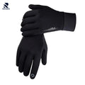 Rovarix black lightweight running gloves with touchscreen fingertips and reflective striping for athletic training