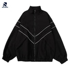 Black jacket with white accents on a white background, featuring the Rovarix brand.