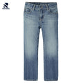 Rovarix men’s slim-straight stretch jeans medium indigo with 5-pocket design and subtle whiskering
