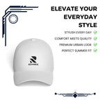 White cap with Rovarix logo on a gray background with promotional text.