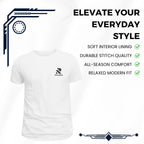 Rovarix white t-shirt back view showing minimal clean design