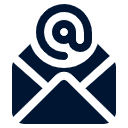 Email icon with a blue envelope and white circle at the top